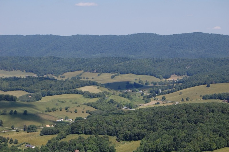 Farmland and the East River Mountain range seen from Big Walker Lookout, Virginia