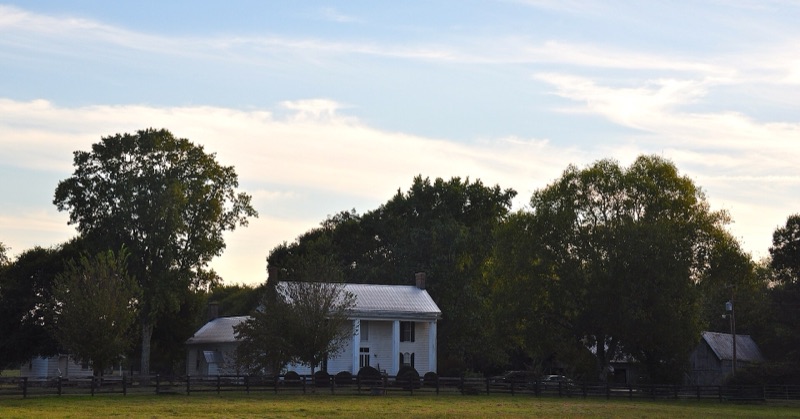 Historic Boyd-Wilson Farm at sunset near Franklin, Tennessee